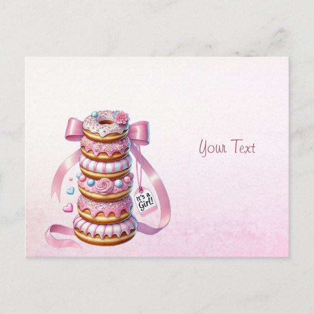 Sprinkle Donuts Pink Ribbon Postcard (Front)
