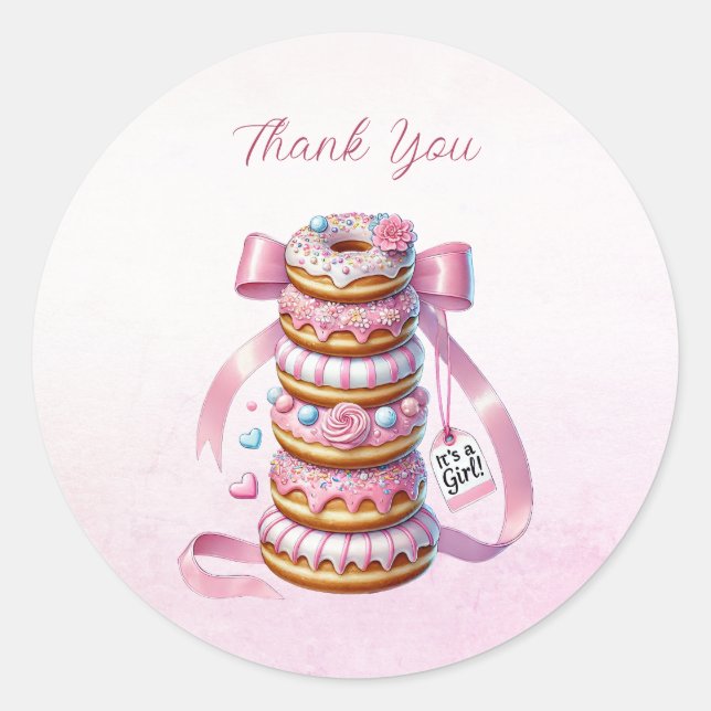 Sprinkle Donuts Pink Ribbon Sticker (Front)