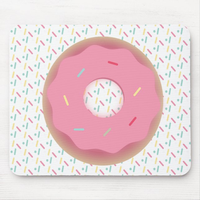 Sprinkle Frosted Pink 3D Donut Mouse Pad (Front)