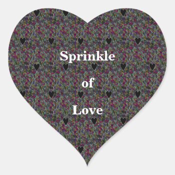 Sprinkle Hearts Glowing Heart Sticker by LLChemis_Creations at Zazzle