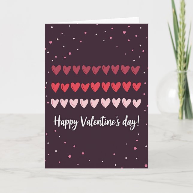 Sprinkle Hearts Valentine Love Card (Front)