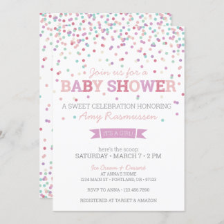 Sprinkle Ice Cream Baby Shower Invitation - Girl