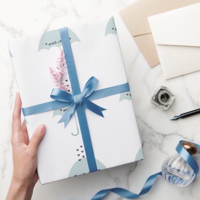 Sprinkle Love Bridal Or Baby Shower Pink & Blue  Wrapping Paper (Gifting)