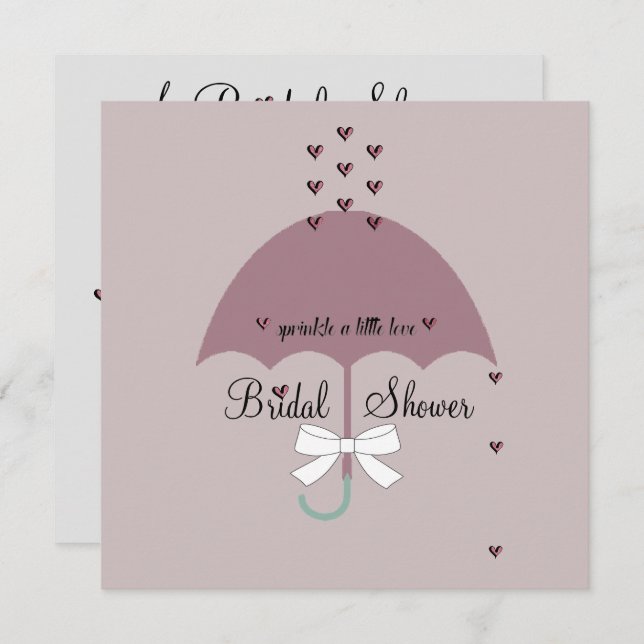 Sprinkle Love Mauve & Gray Bridal Party Invitation (Front/Back)