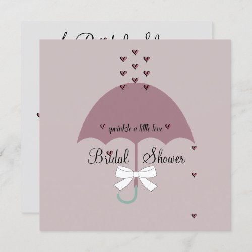 Sprinkle Love Mauve  Gray Bridal Party Invitation