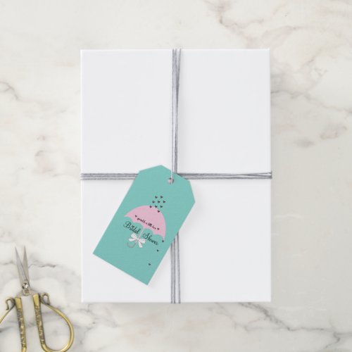 Sprinkle Love Teal Blue  Pink Shower Party Gift Tags