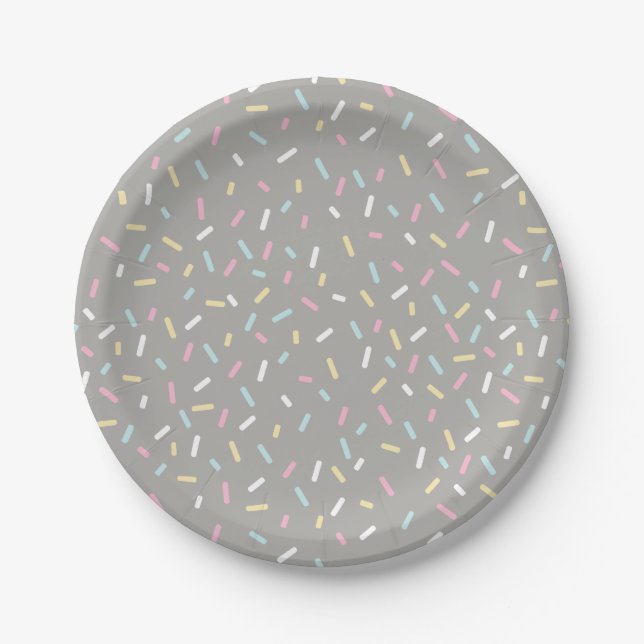 Sprinkle Party Plate (gray) (Front)