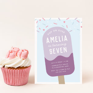 Sprinkle Pop Kids Ice Cream Birthday Party Invitation