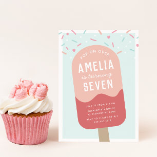 Sprinkle Pop Kids Ice Cream Birthday Party Invitation