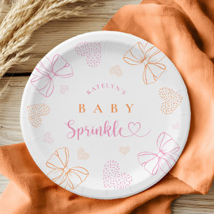 Sprinkle Ribbon Baby Shower Paper Plates