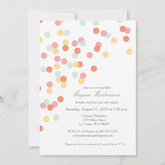 Sprinkle Shower Invitation (Front)