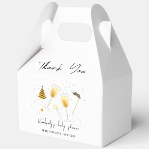 Sprinkle Sip and See Champagne Glass Baby Shower Favor Boxes