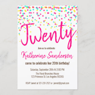 Sprinkle Sparkle Rainbow Polka Dot Birthday Party Invitation
