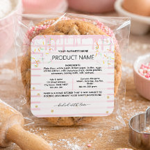 Sprinkle stripe Pink Texas Cottage Law Food label 