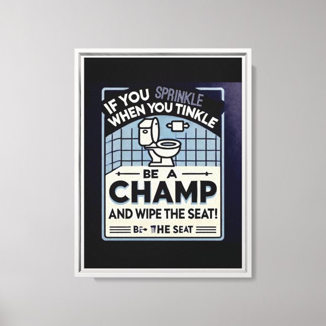    Sprinkle Sweetie  Restroom Reminder Wood Canvas (Front)