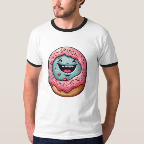 Sprinkle Sweetness Quirky Doughnut T_Shirt Design