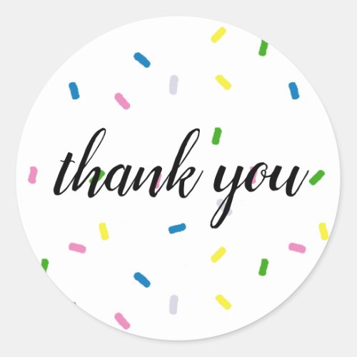 Sprinkle Thank You Birthday Party Stickers