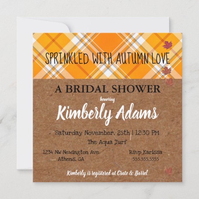 Sprinkle With Autumn Love Party Bridal Shower Invitation (Front)