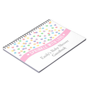 Sprinkle with Love, Baby Shower Guestbook Notebook