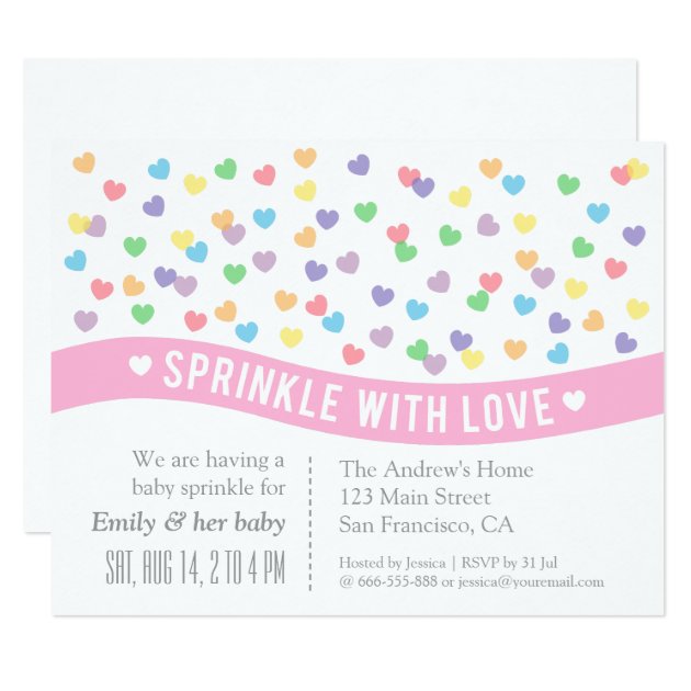 Sprinkle With Love Baby Sprinkle Invitations