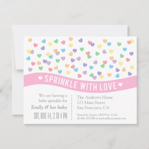 Sprinkle with Love Baby Sprinkle Invitations