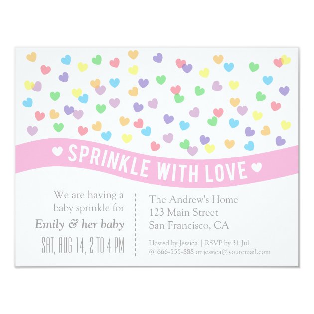 Sprinkle With Love Baby Sprinkle Invitations