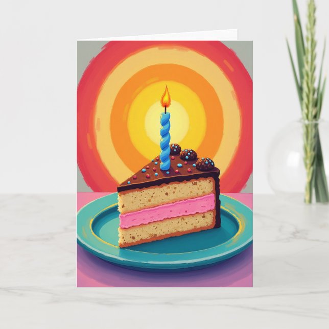 Sprinkled Cake Birthday Card (Front)