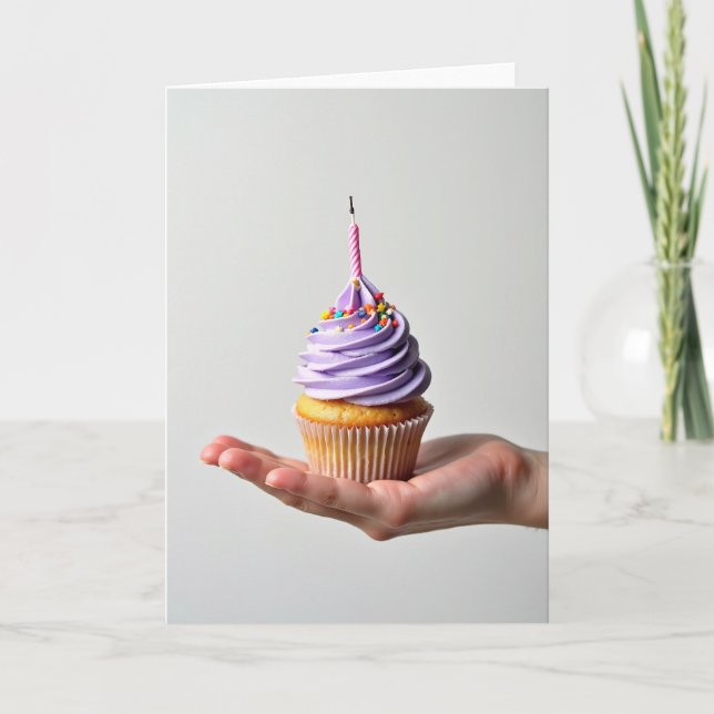 Sprinkled Cupcake Birthday Card (Front)