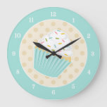 Sprinkled Cupcake Clock at Zazzle