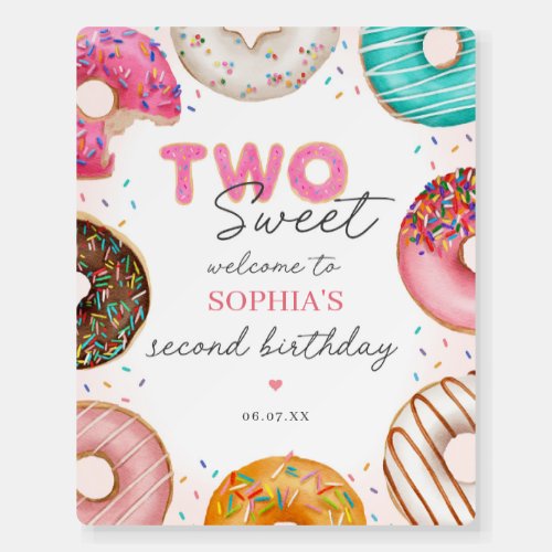 Sprinkled Donut 2nd Birthday Welcome Sign