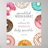 Sprinkled Donut Baby Shower Welcome Sign