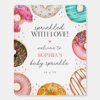 Sprinkled Donut Baby Shower Welcome Sign