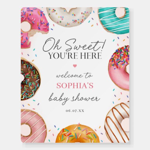 Sprinkled Donut Baby Shower Welcome Sign