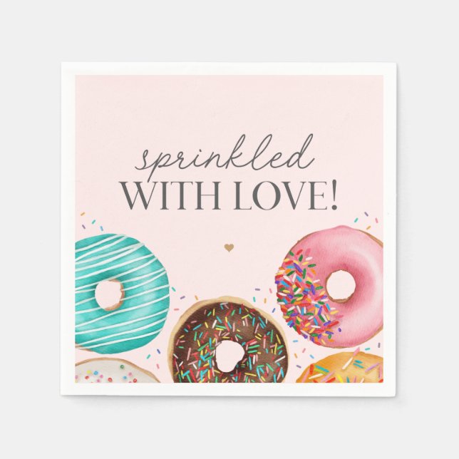 Sprinkled Donut Baby Sprinkle Party Table Decor Napkins (Front)