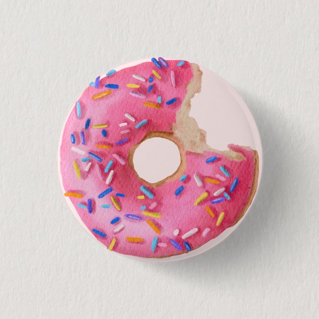 Sprinkled Donut Birthday Party Baby Shower Favors Button (Front)