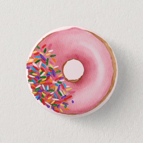 Sprinkled Donut Birthday Party Baby Shower Favors Button