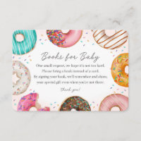Sprinkled Donut Books for Baby Invitation Insert
