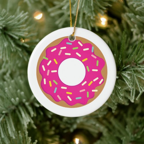 Sprinkled donut Christmas tree ornament