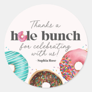 Sprinkled Donut Circle Favor Sticker Party