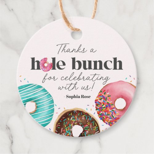 Sprinkled Donut Circle Favor Tag Party