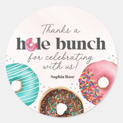 Sprinkled Donut Favor Sticker Party
