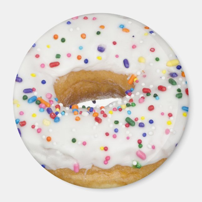 Sprinkled Donut Refrigerator or Locker Magnet (Front)
