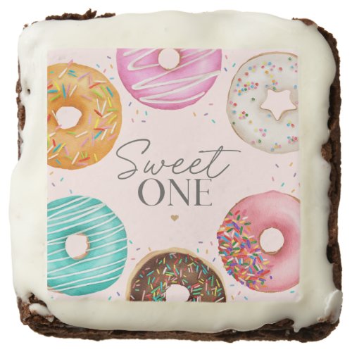 Sprinkled Donut Sweet ONE 1st Birthday Party Brownie