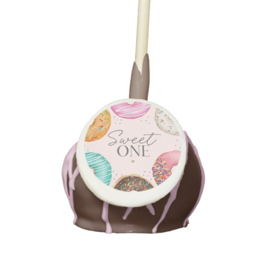 Sprinkled Donut Sweet ONE 1st Birthday Party Cake Pops (Front)