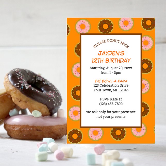 Sprinkled Donuts All Occasion Orange Small Party Invitation (Creator Uploaded)