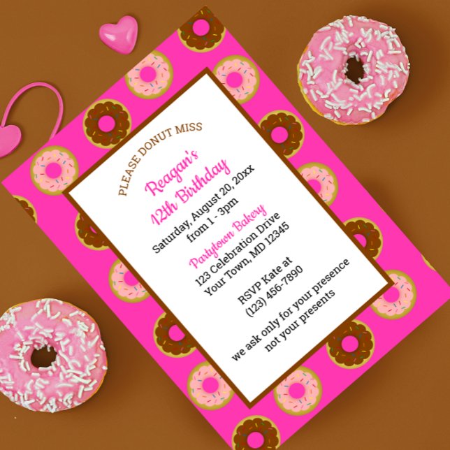 Sprinkled Donuts All Occasion Pink Party Invitation (Creator Uploaded)