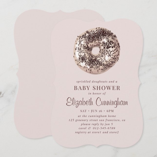 Sprinkled Donuts and a Baby Shower Invitation (Front/Back)
