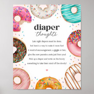 Sprinkled Donuts Baby Shower Diaper Thoughts Sign