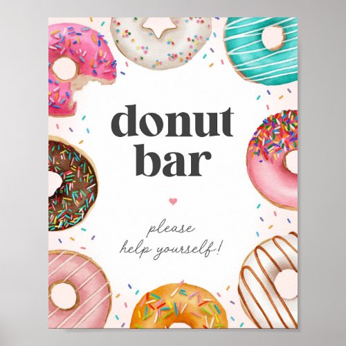 Sprinkled Donuts Birthday Donut Bar Sign