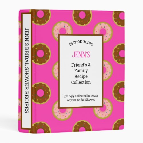 Sprinkled Donuts Pink Special Occasion Recipe Mini Binder